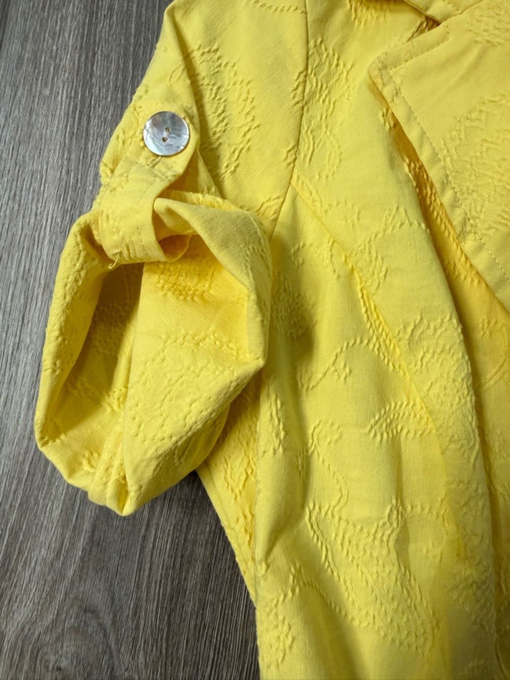 Liz Claiborne Yellow Textured Fit Flare Dress Kentucky Derby Spring Wedding 10P - Picture 3 of 9